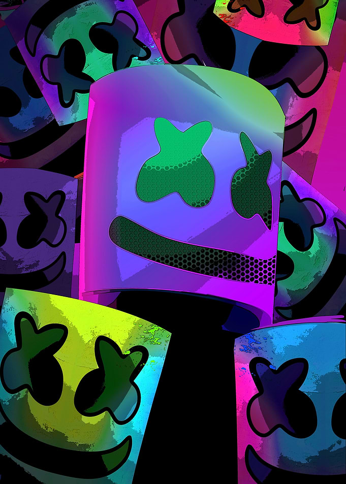 Marshmello Faces Colorful Abstract