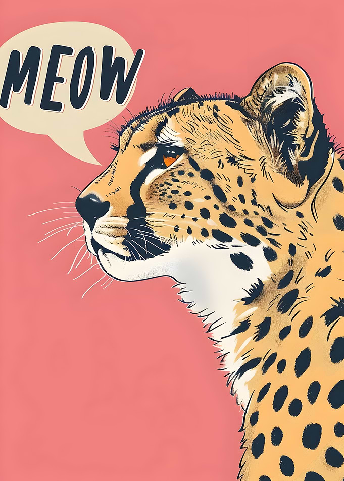 Cheetah Meow Illustration