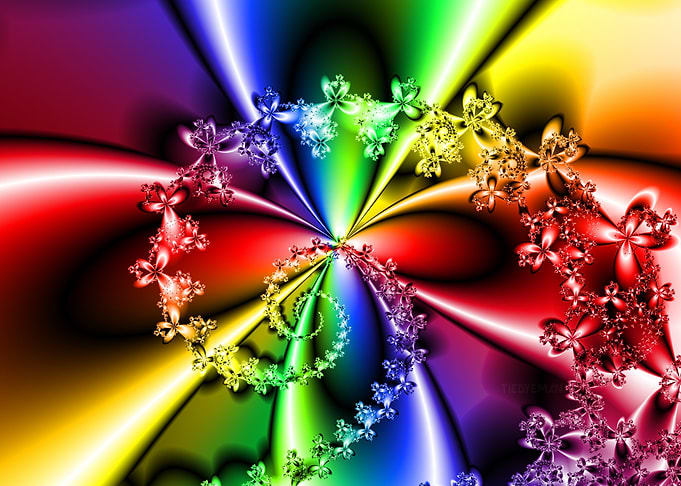 'Butterfly Spiral' Rainbow Fractal Art