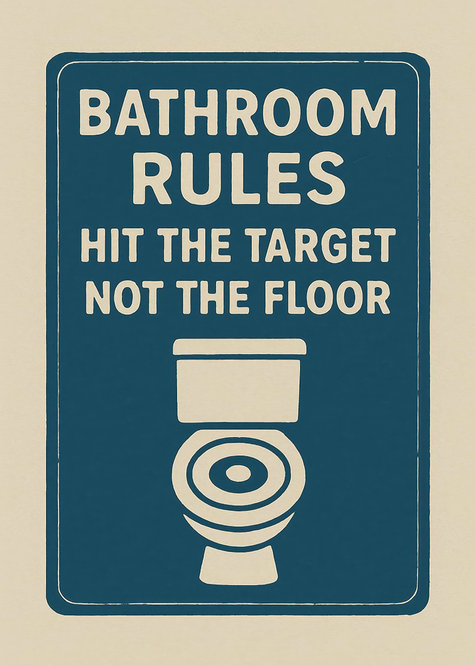 Funny Bathroom Rules Sign