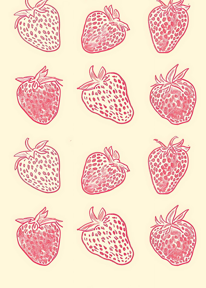 Strawberry Pattern Illustration