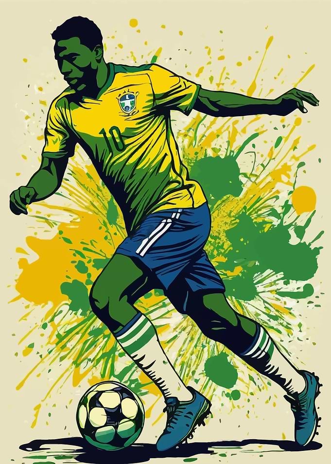Brazilian Soccer Player with Ball