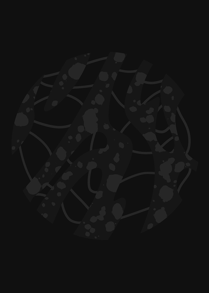 Futuristic Black on Black Geometric Art