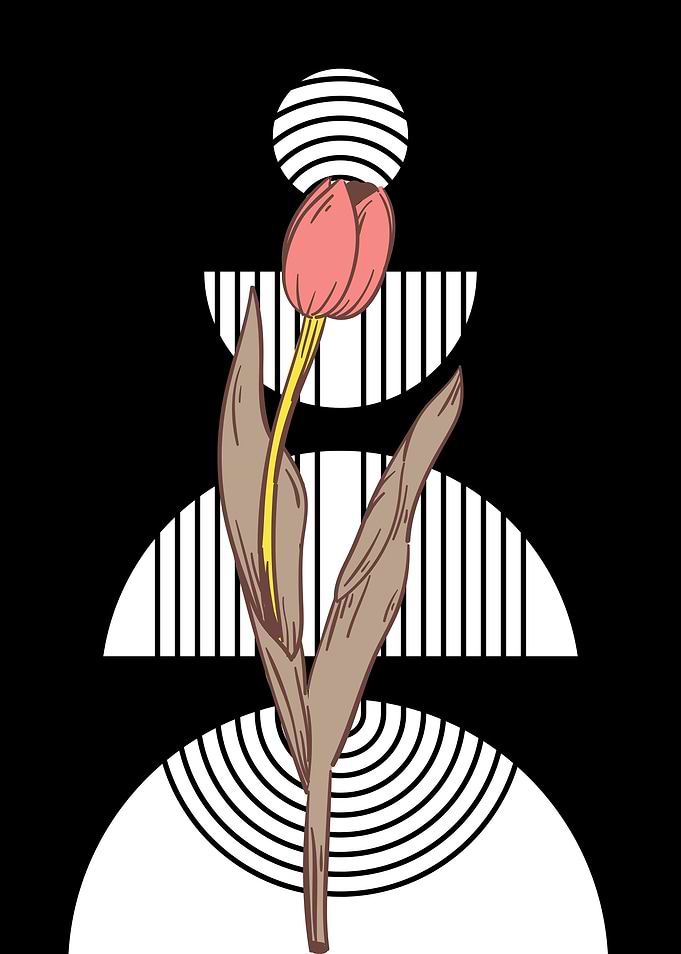 Tulip with Geometric Shapes