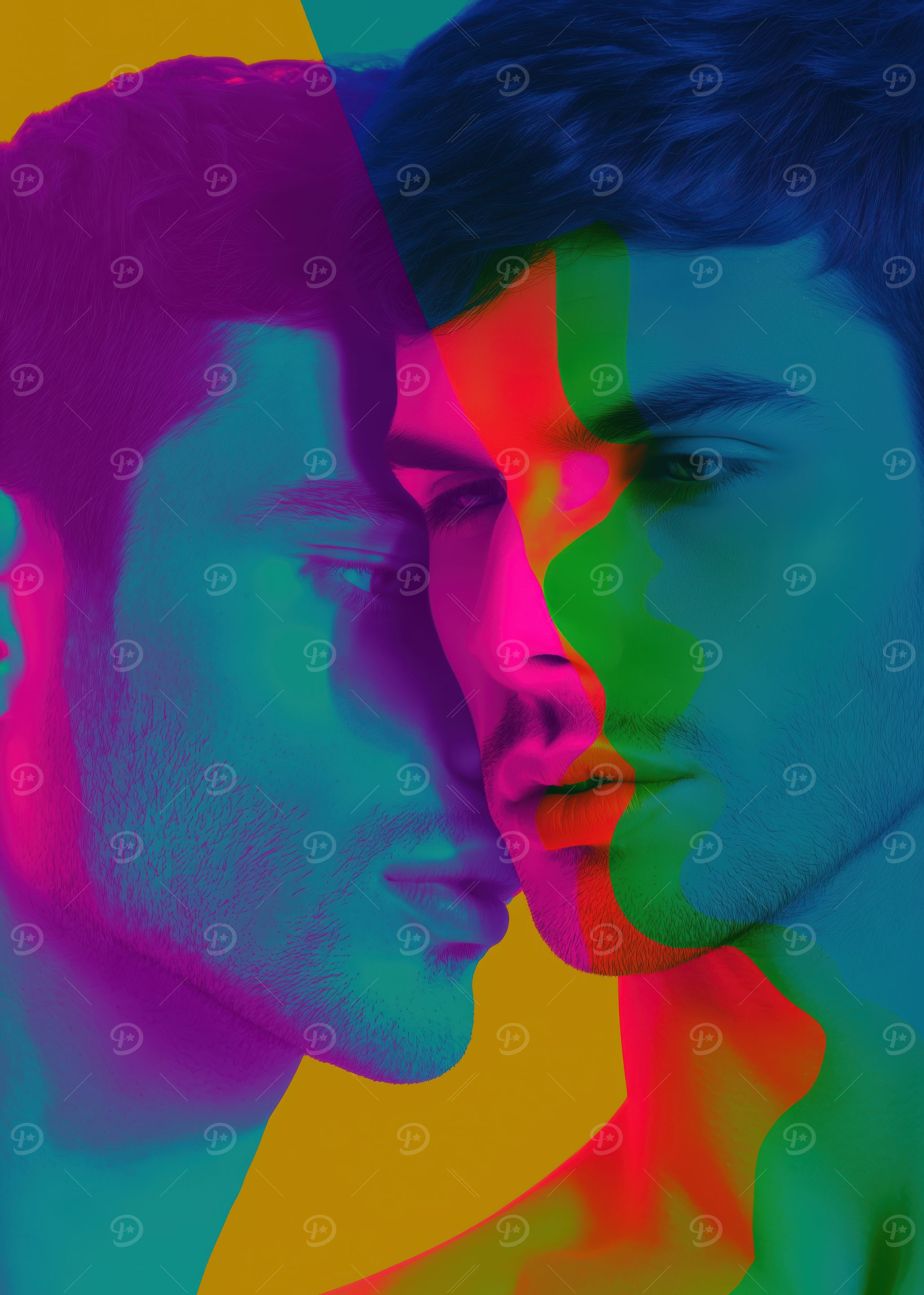 Colorful Portrait of Sexy Gay man