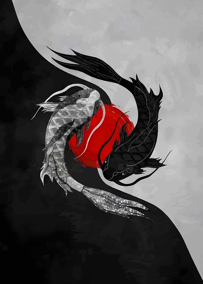 Yin Yang Koi Fish Art