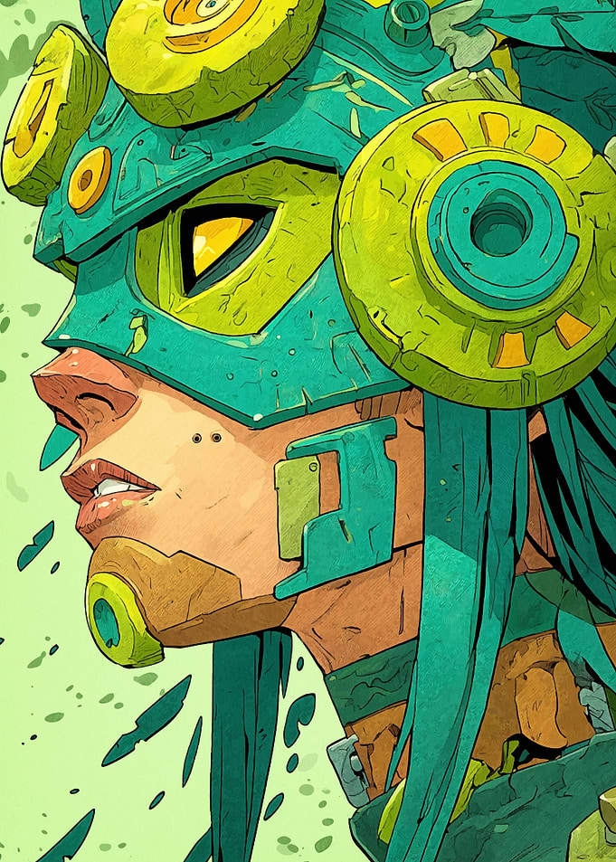 Cyberpunk Warrior Woman Portrait