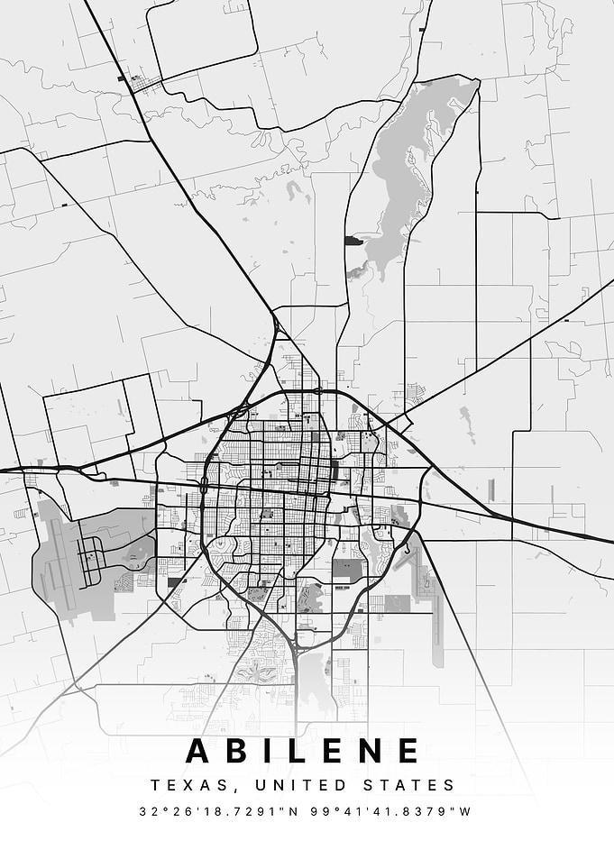 Abilene Texas USA City Map