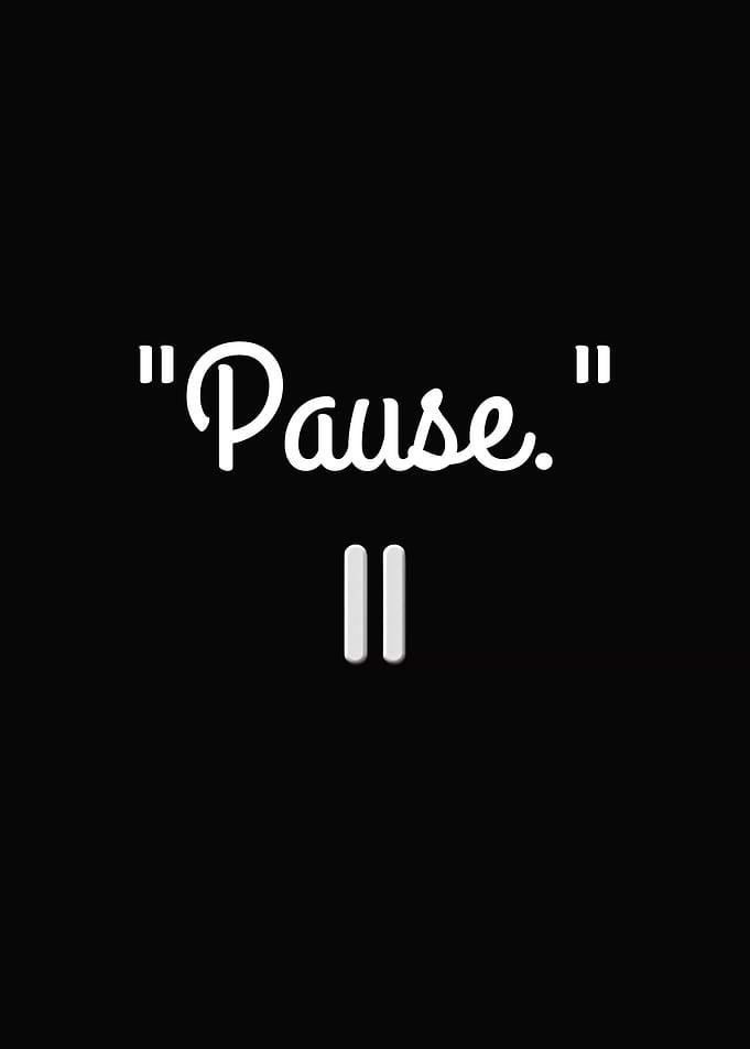 Pause Symbol on Black Background