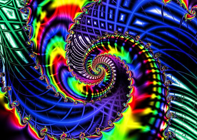 'Electric Waffle Spiral' Fractal Art