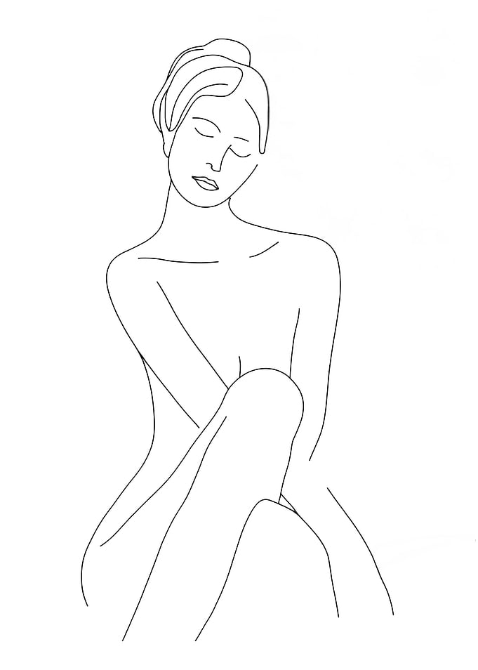 Minimalist Line Art Of Woman Portrait