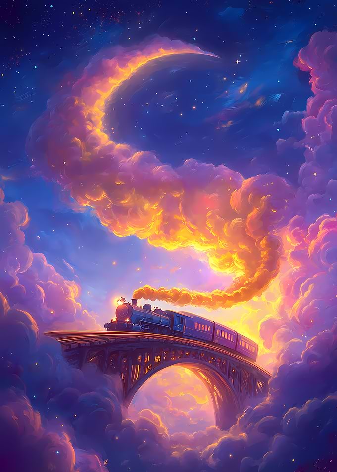 Dreamy Train Ride in the Sky