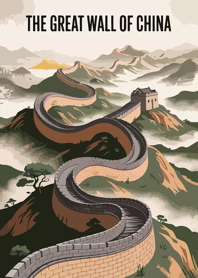 The Great Wall of China Illustration