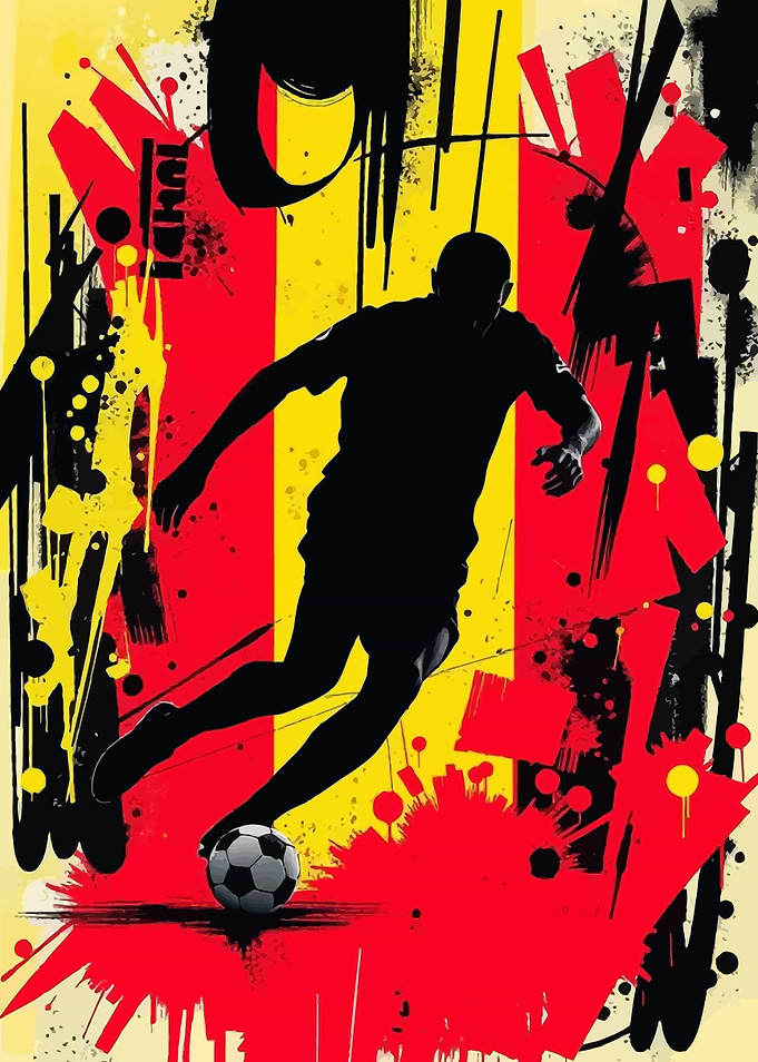 Belgium Soccer Player Silhouette Art