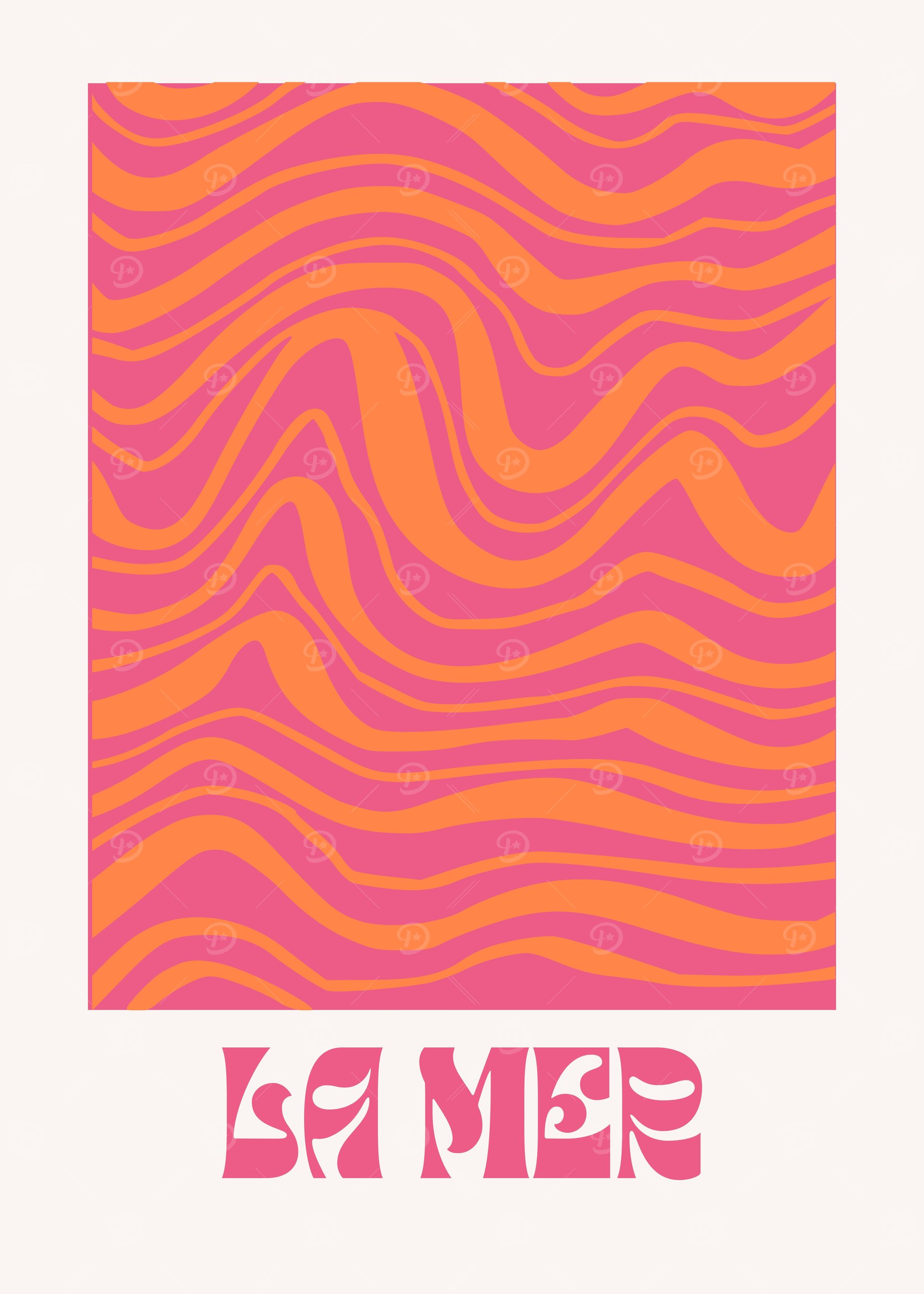 La Mer Abstract Wavy Pattern Art