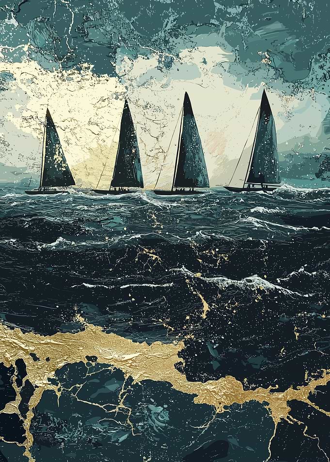 Sailboats at Sea