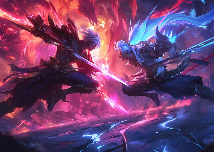 Fantasy Duel Swordsmen Fiery