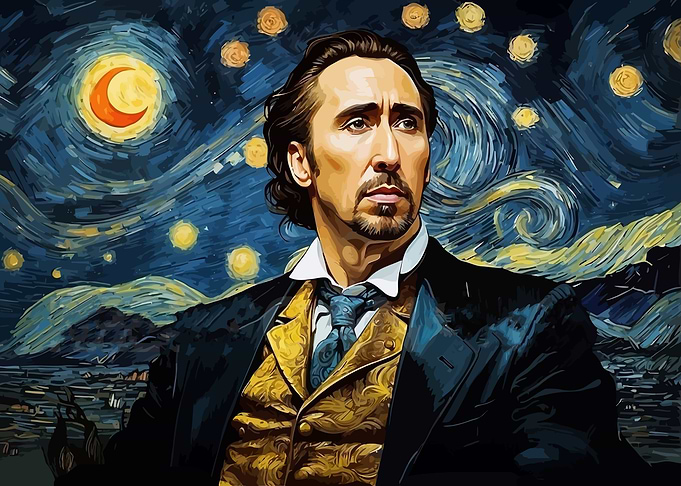 Nicolas Cage Starry Night Portrait
