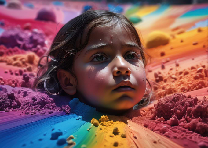Child in Rainbow Powder