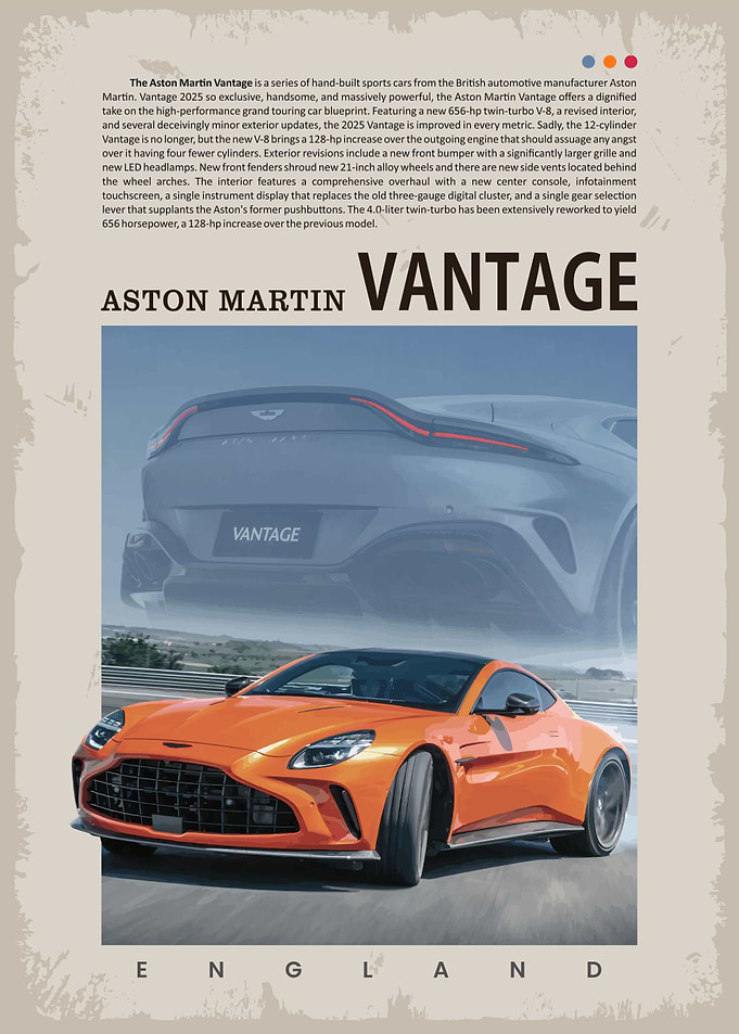 Aston Martin Vantage 2025 Car Poster