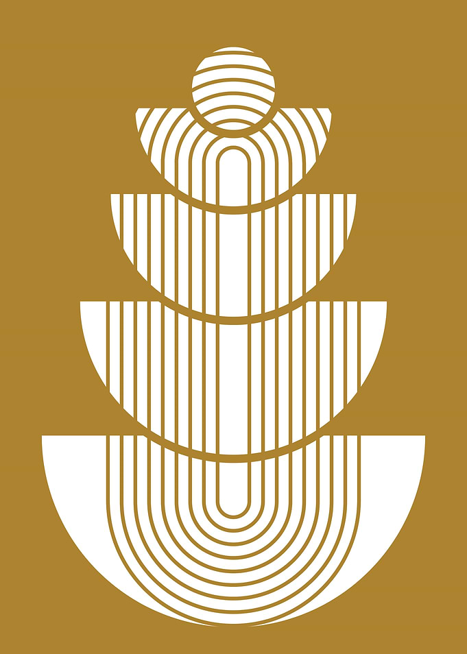 Abstract Geometric Stacked Shapes Art
