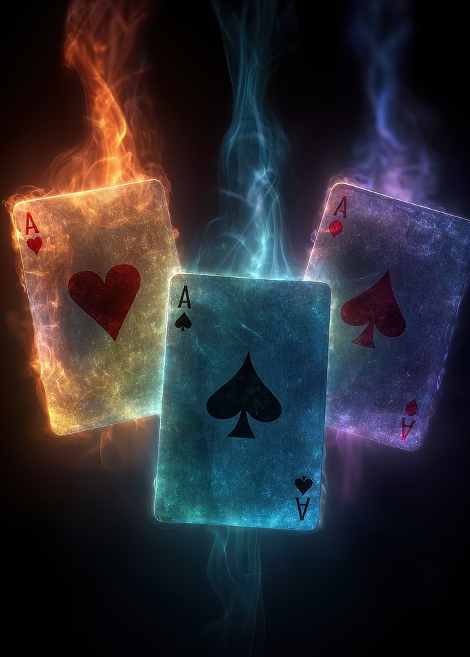Ace Cards with Fire and Smoke
