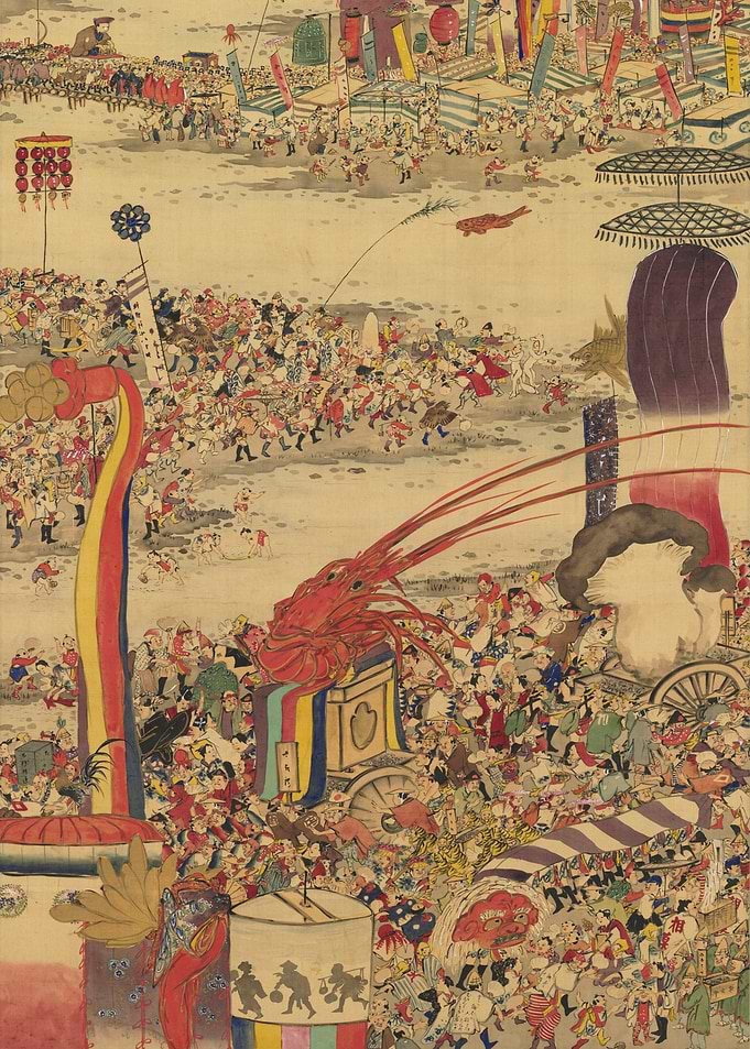 Japanese Festival Scene Ukiyo-e Style