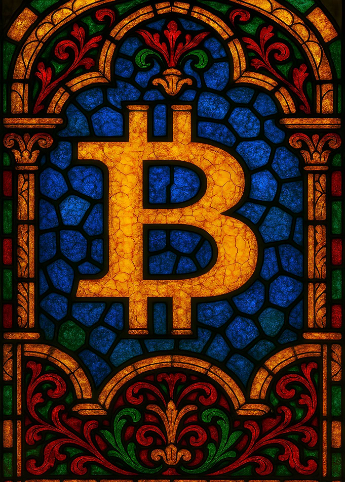 Bitcoin Stained Glass Art