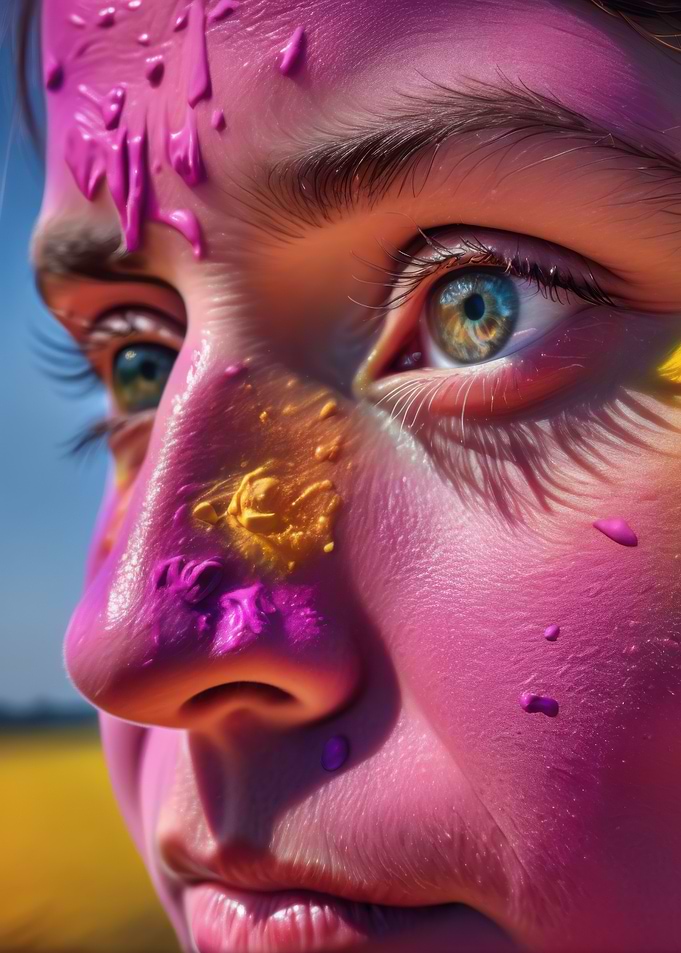 Colorful Face Paint Portrait