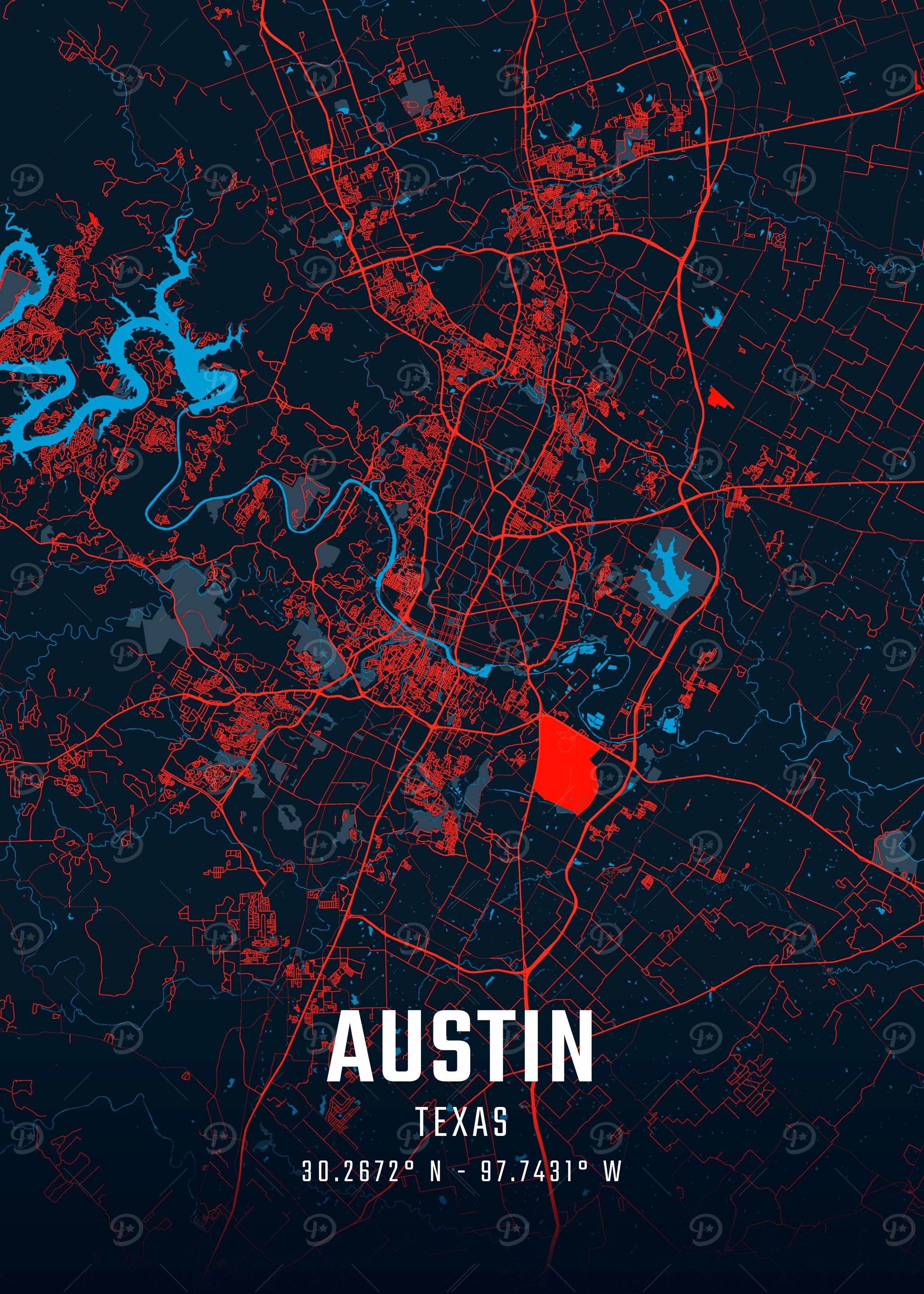 Austin Texas City Map