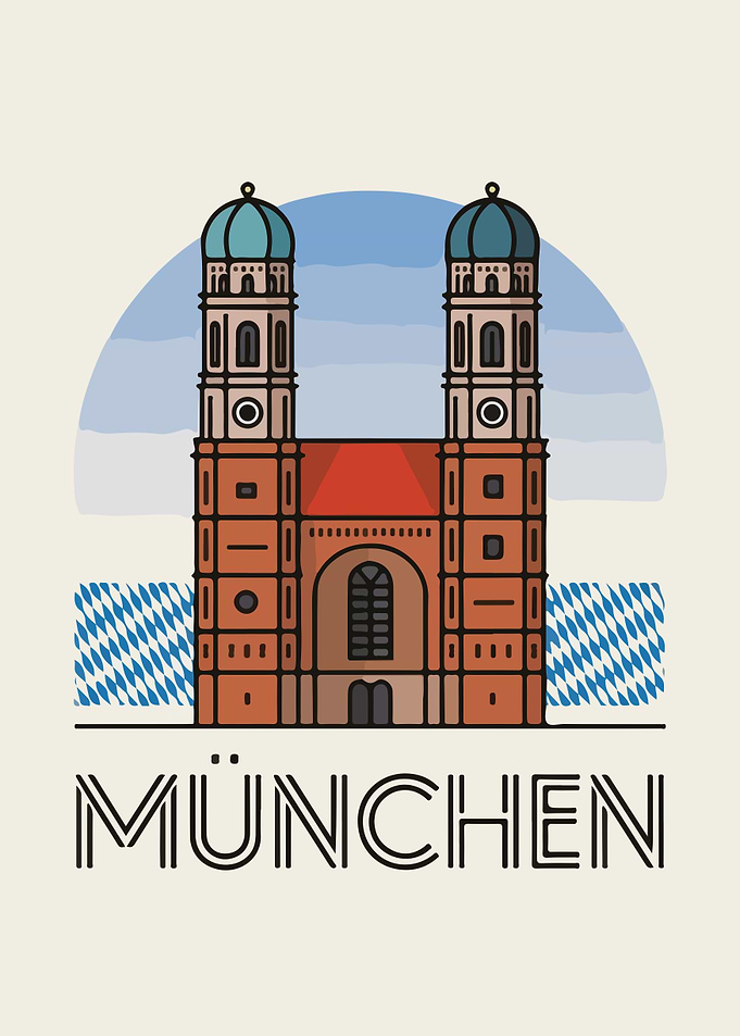 Munich Frauenkirche Illustration