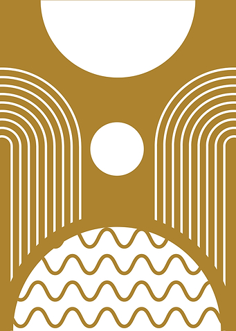 Abstract Geometric Shapes in Gold and White