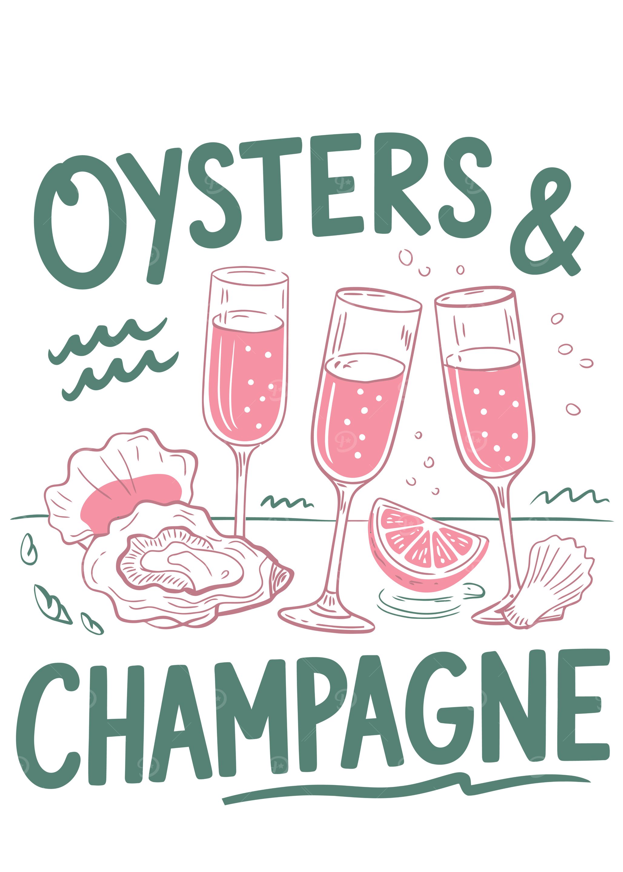 Oysters and Champagne Illustration