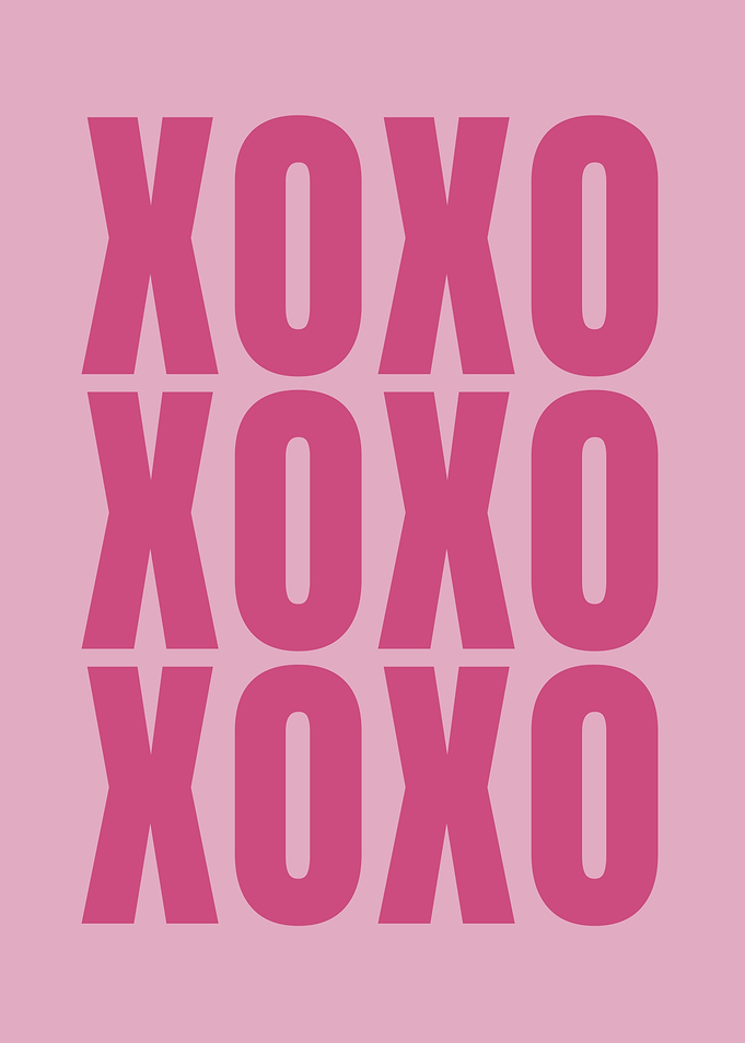 XOXO Pink Text Art