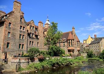 Edinburgh Architecture Along Waterway