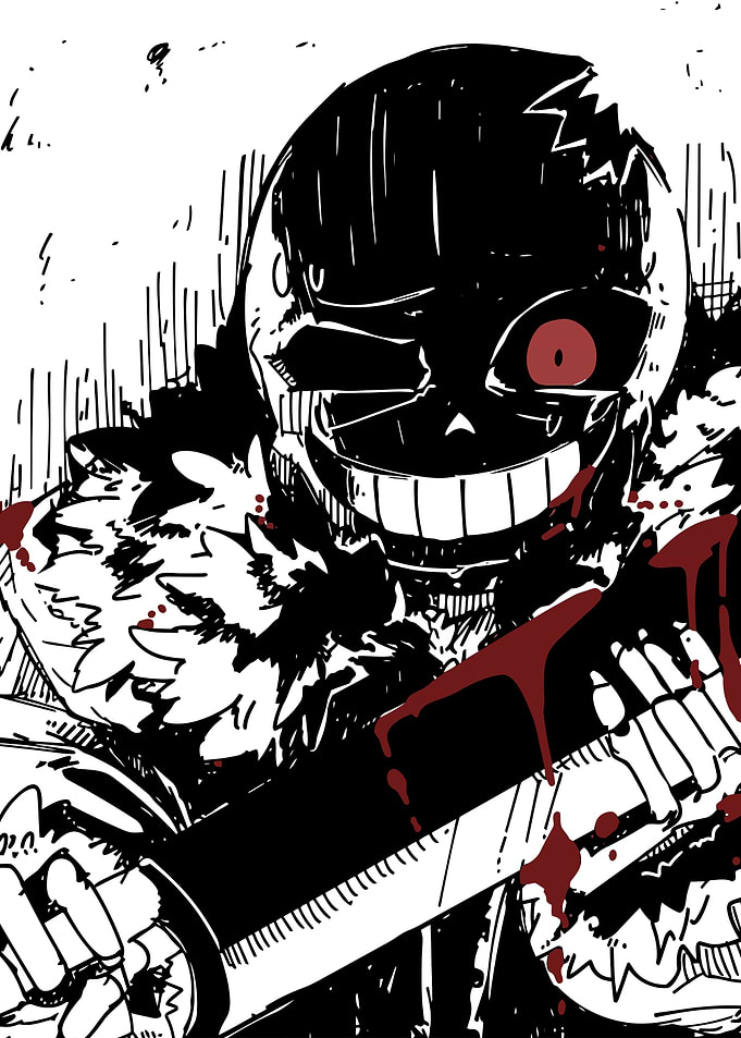 Cross Sans with Blood