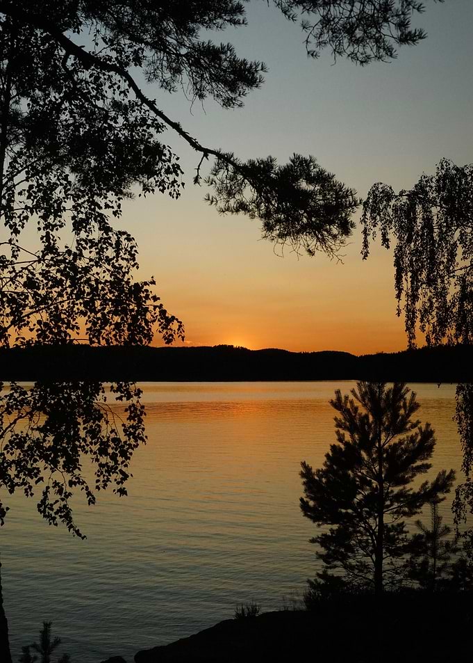 Lake Sunset Silhouette