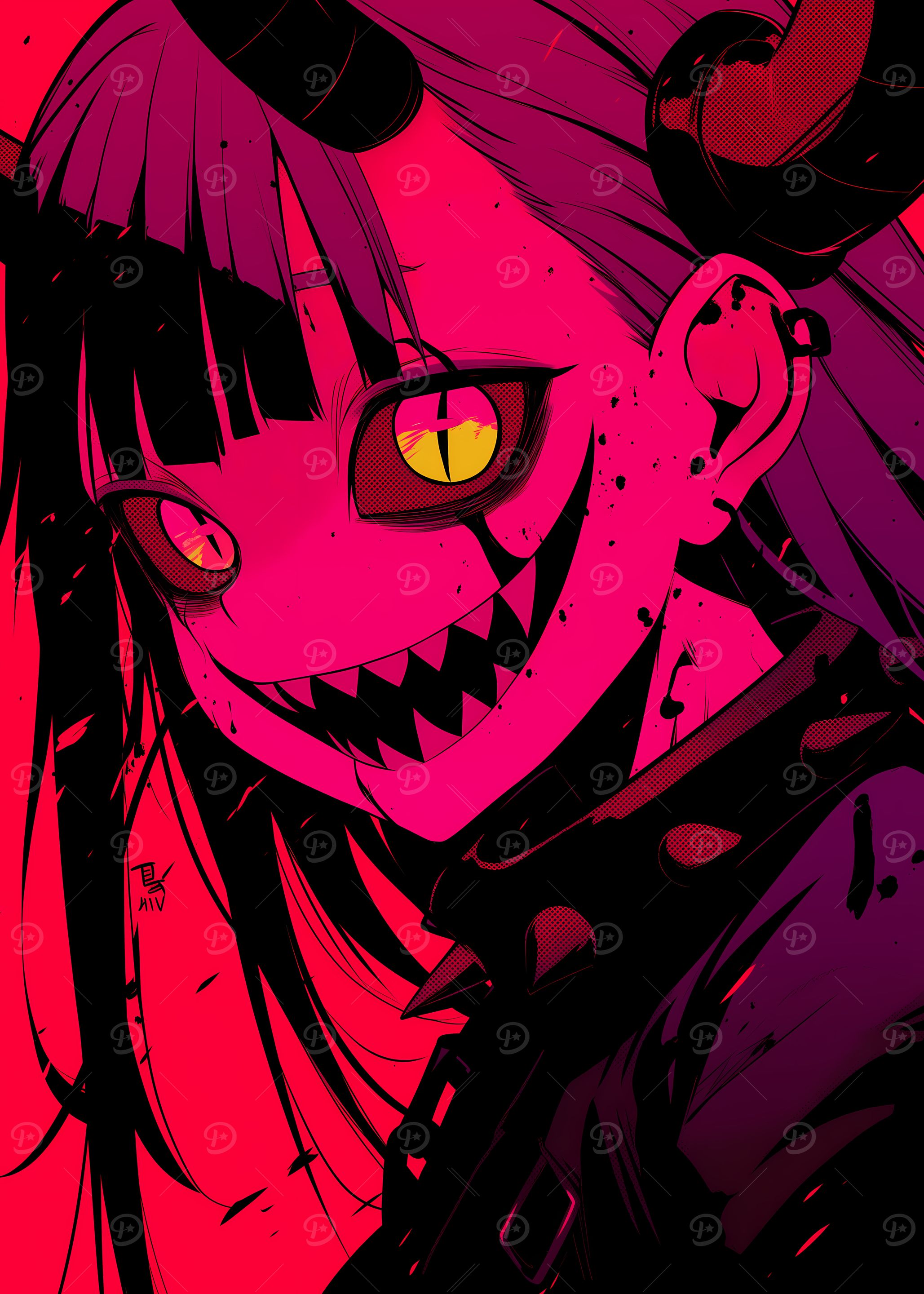 Anime Devil Girl with Horns