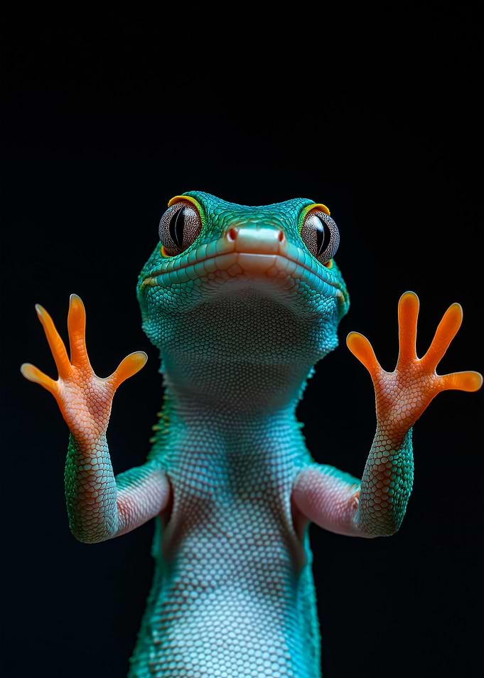 Close-up Gecko on Glass