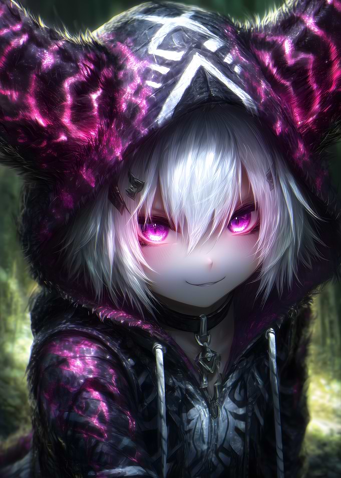 Anime Girl with Furry Hood