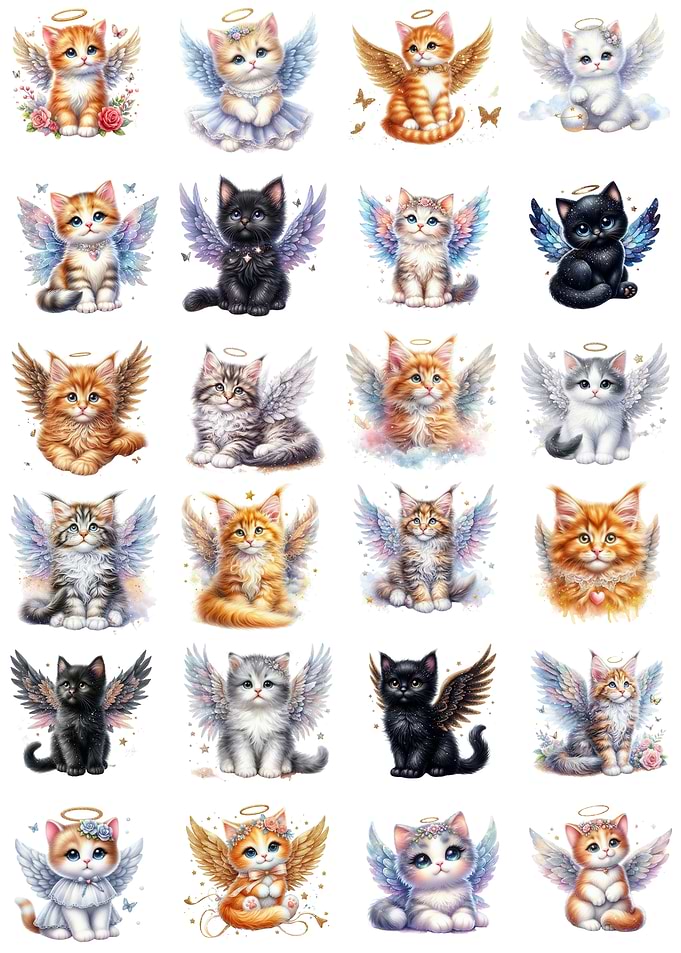 Cute Angel Kitten Collage