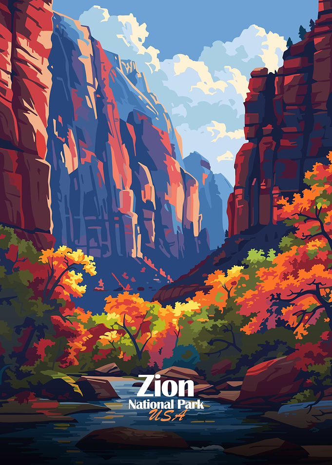 Zion National Park Landscape Art