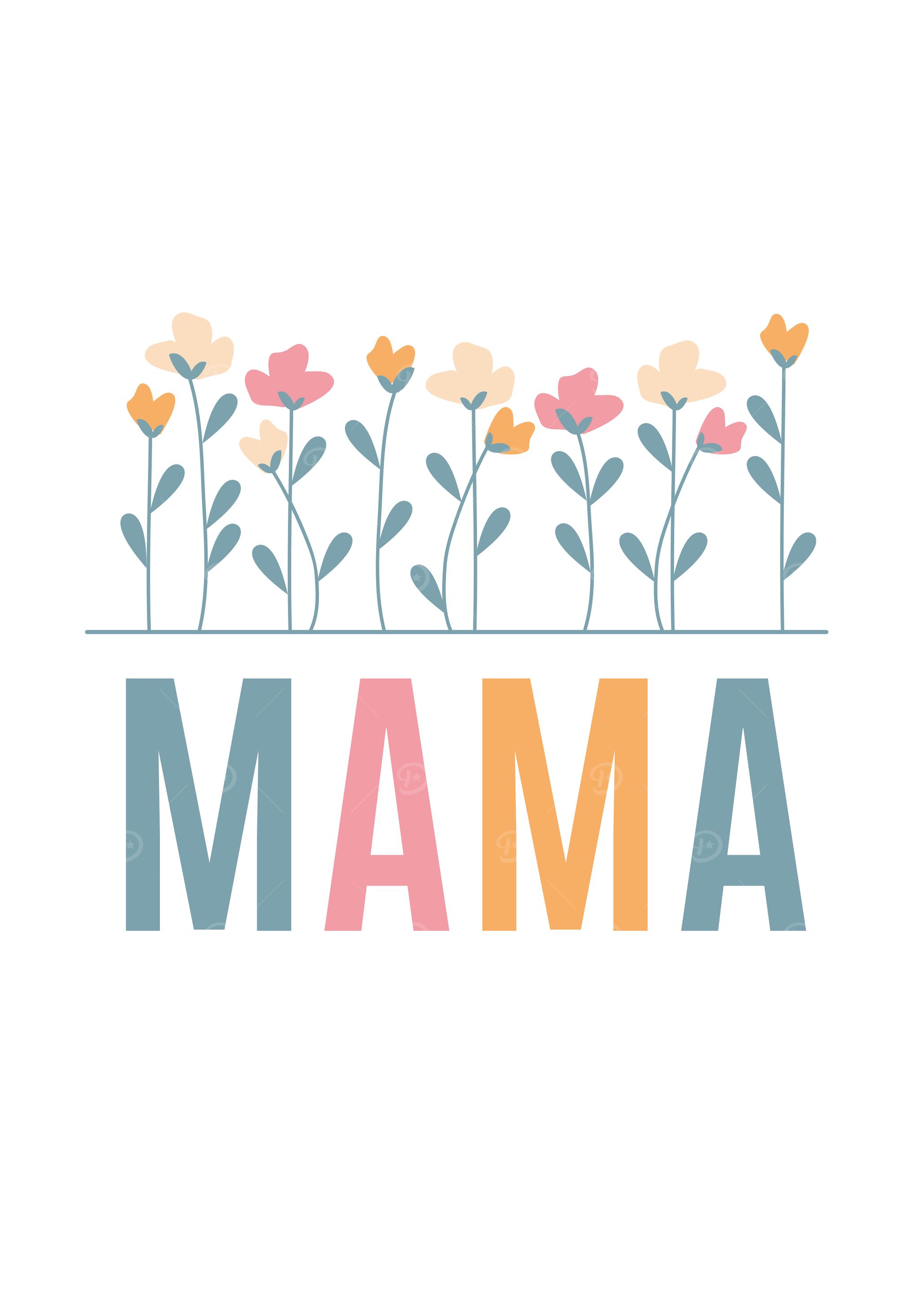 MAMA Floral Typography Wall Art – Sentimental Mother’s Day Gift