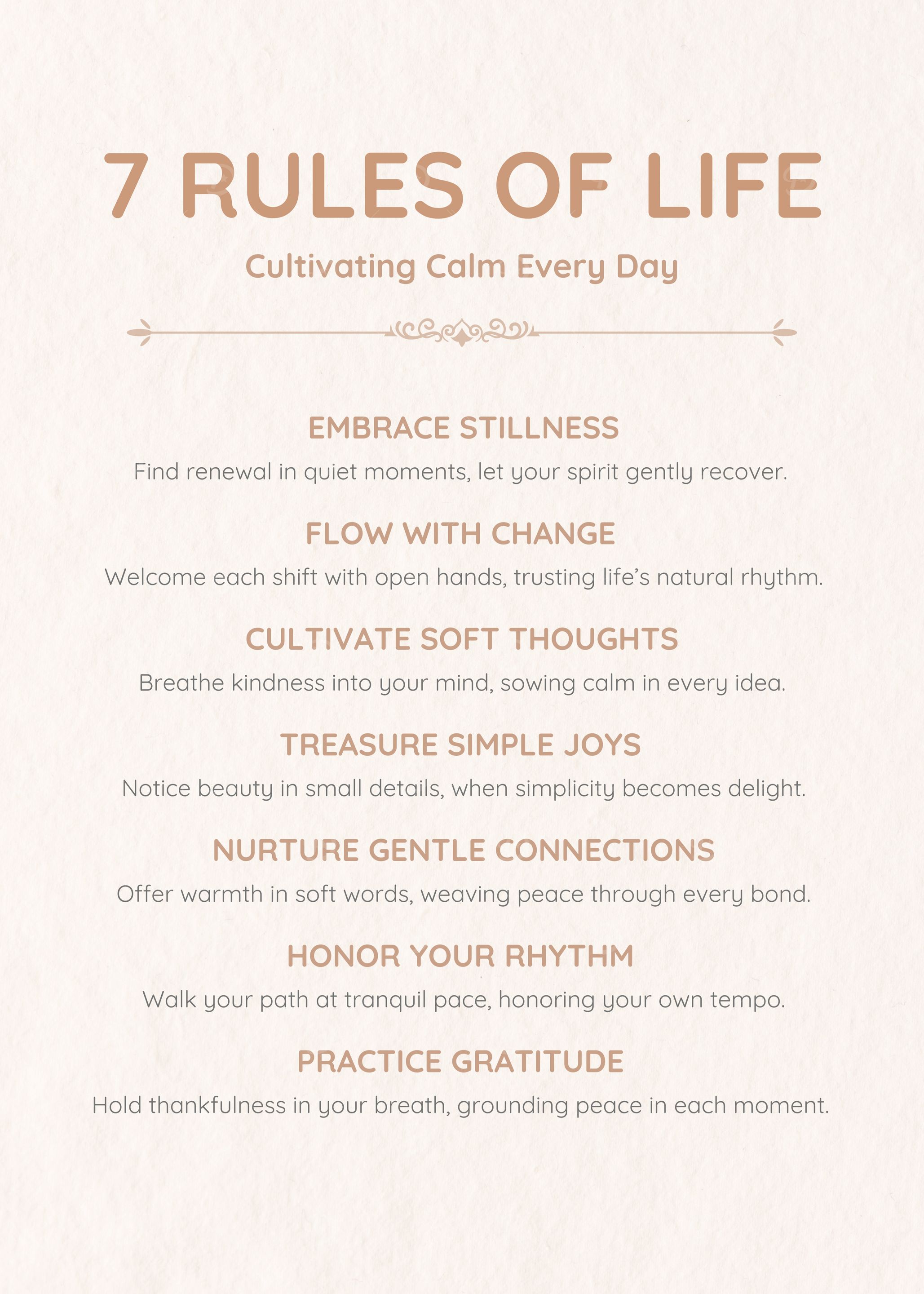 7 Rules of Life - Calm