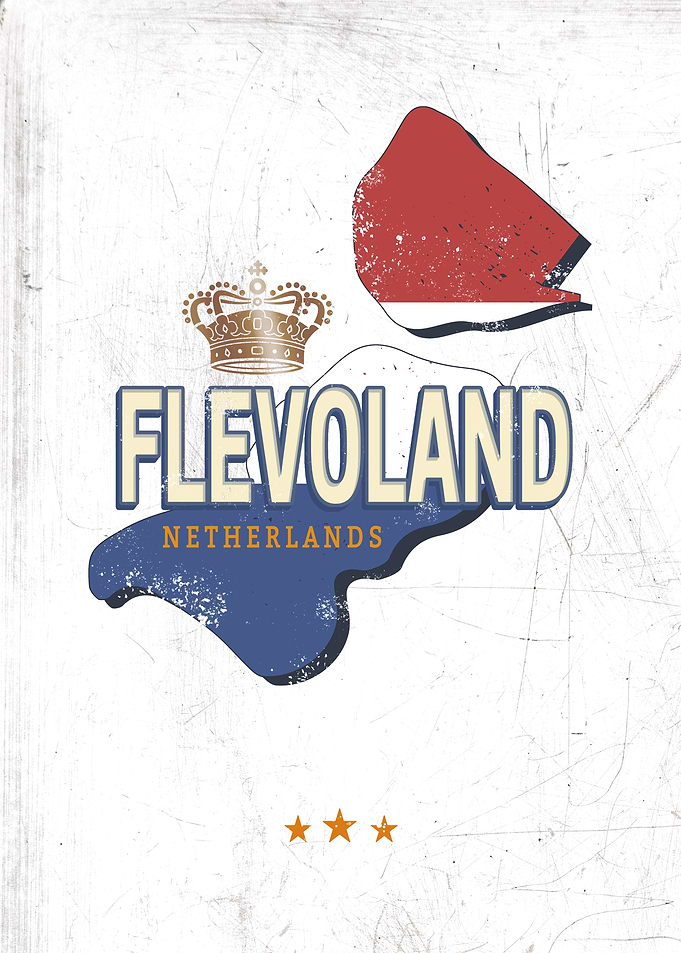 Flevoland Netherlands Map Art
