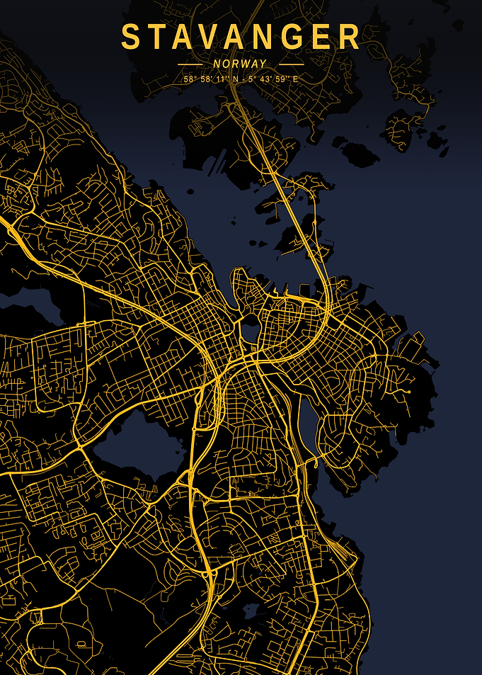 Stavanger Golden City Map
