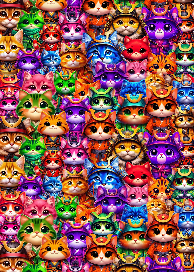 Samurai Cats Pattern