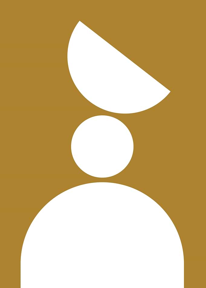 Abstract Geometric Shapes on Gold Background