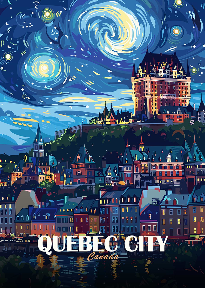 Quebec City Canada Travel Poster