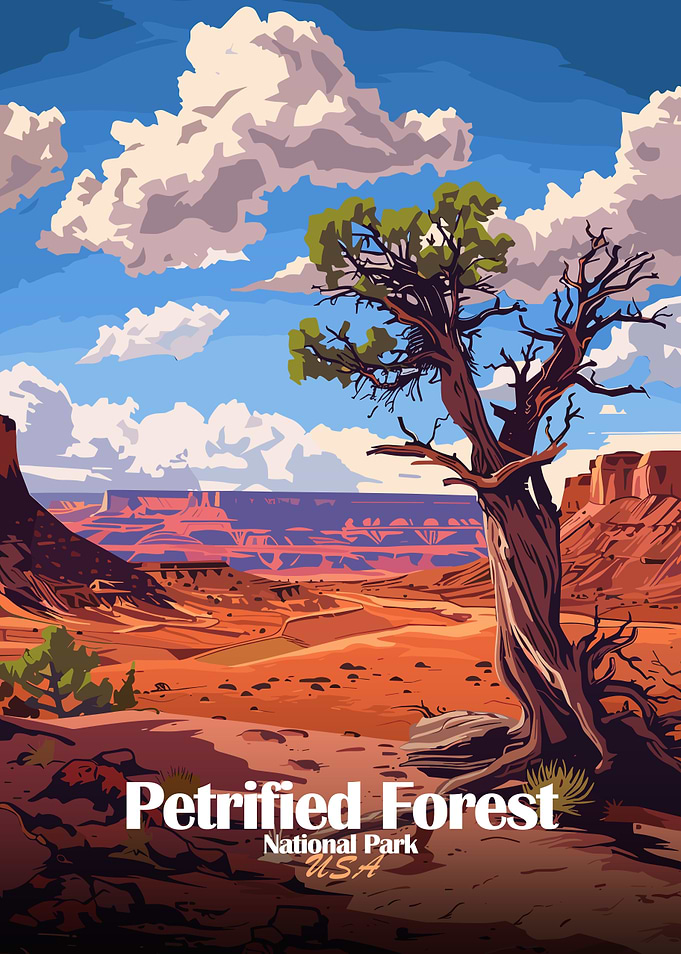 Petrified Forest National Park Illustration